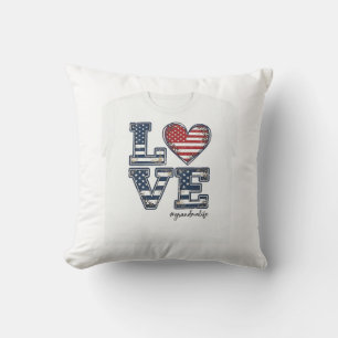 Patriotic Grandma Life Love Vintage Shirt Design_1 Cushion