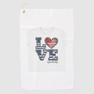 Patriotic Grandma Life Love Vintage Shirt Design_1 Golf Towel