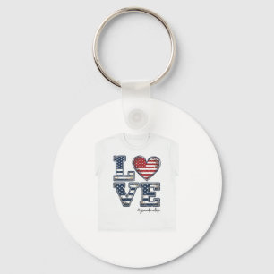 Patriotic Grandma Life Love Vintage Shirt Design_1 Key Ring