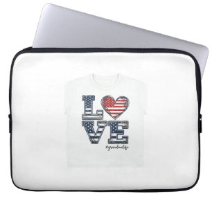 Patriotic Grandma Life Love Vintage Shirt Design_1 Laptop Sleeve