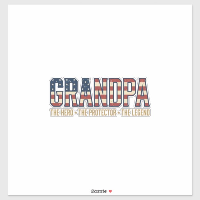 Patriotic Grandpa Hero Protector Legend Vector Des (Sheet)