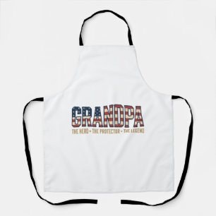 Patriotic Grandpa Hero Protector Legend Vector Des Apron