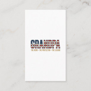 Patriotic Grandpa Hero Protector Legend Vector Des Business Card
