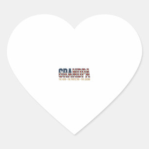 Patriotic Grandpa Hero Protector Legend Vector Des Heart Sticker