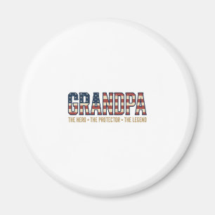 Patriotic Grandpa Hero Protector Legend Vector Des Magnet