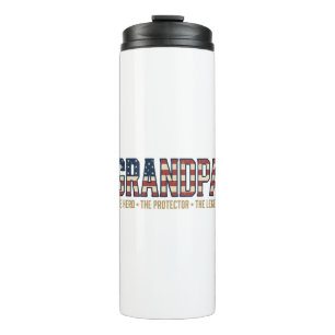 Patriotic Grandpa Hero Protector Legend Vector Des Thermal Tumbler