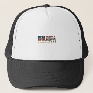 Patriotic Grandpa Hero Protector Legend Vector Des Trucker Hat