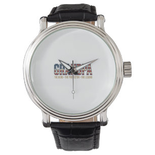 Patriotic Grandpa Hero Protector Legend Vector Des Watch