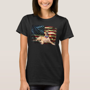 Patriotic Great Dane American Flag Dog Men Women T-Shirt
