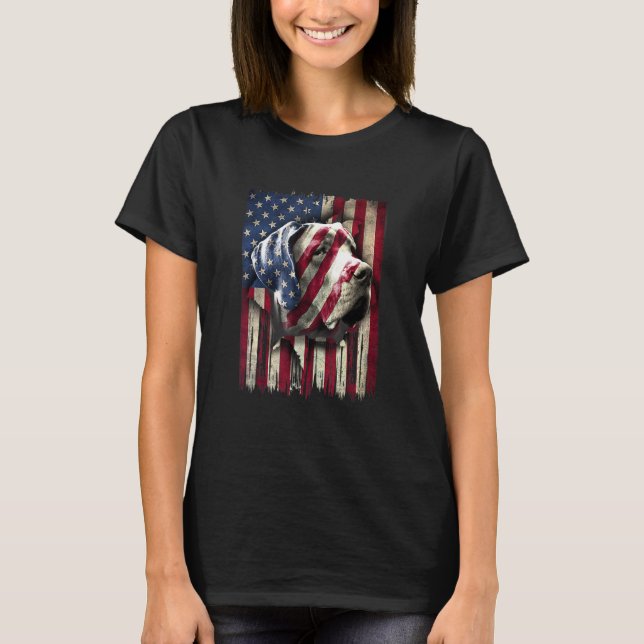 Patriotic Great Dane American Flag Usa Dog T-Shirt (Front)