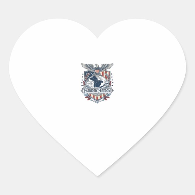 Patriotic Great Lakes Pride Vector Graphic Tee_1 Heart Sticker (Front)