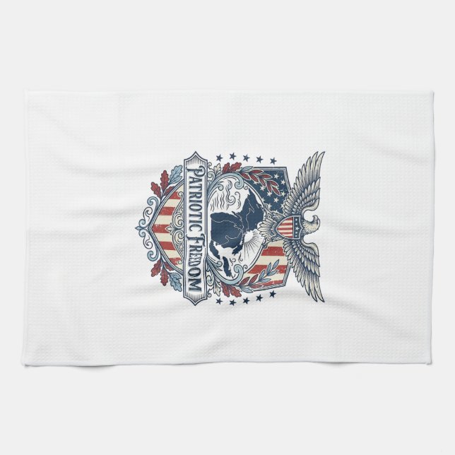 Patriotic Great Lakes Pride Vector Graphic Tee_1 Tea Towel (Horizontal)