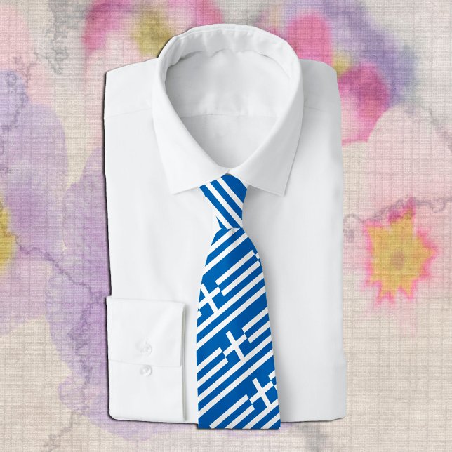 Patriotic Greece Tie, Elegant Greek Flag Tie (Creator Uploaded)
