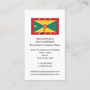 Patriotic GRENADA FLAG Photo Business Card