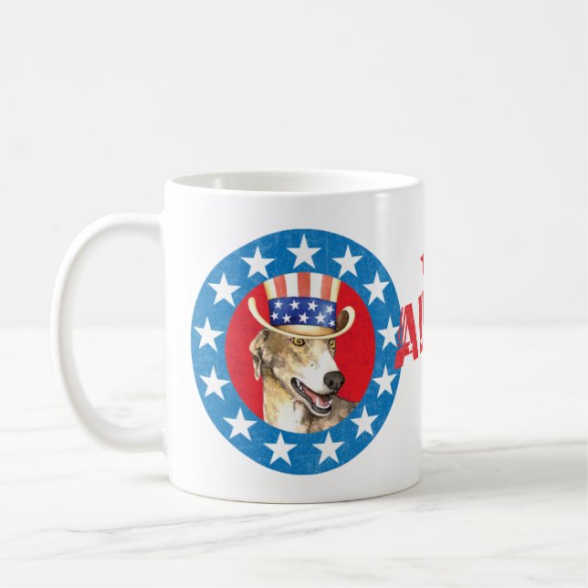 Patriotic Greyhound Coffee Mug (Left)