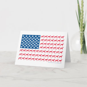 Patriotic Greyhound Dog Card