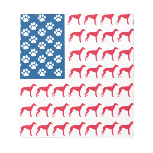 Patriotic Greyhound Dog Notepad