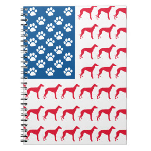 Patriotic Greyhound Dog Spiral Notebook
