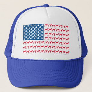 Patriotic Greyhound Dog Trucker Hat