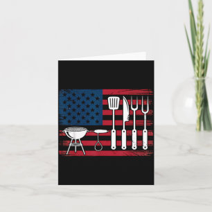 Patriotic Grilling Bbq Utensil Flag Pitmaster Card