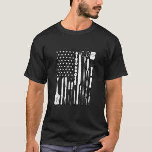 Patriotic Grilling BBQ Utensil US Flag Pitmaster B T-Shirt