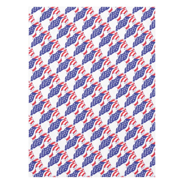 Patriotic-Grizzly Tablecloth (Front)
