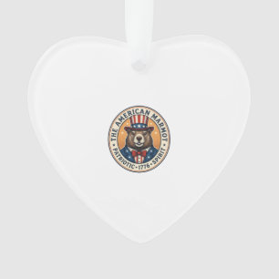 Patriotic Groundhog Vintage Engraving Shirt Design Ornament