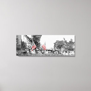 Patriotic Group Women American Flag Circa 1910 Canvas Print