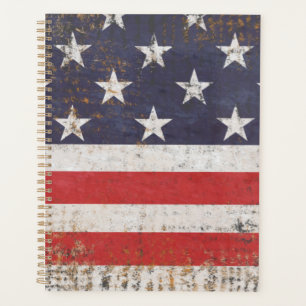 Patriotic Grunge American Flag Planner