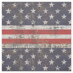 Patriotic Grunge Stars and Stripes Pattern Fabric