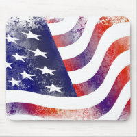 Patriotic Grunge Style Faded American Flag