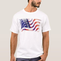 Patriotic Grunge Style Faded American Flag