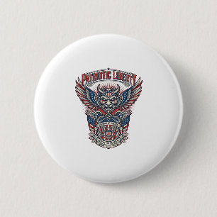 Patriotic Guardian Mask Freedom Military Inspired 6 Cm Round Badge