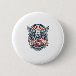 Patriotic Guardian Mask Freedom Military Inspired 6 Cm Round Badge