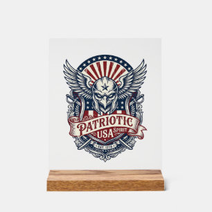 Patriotic Guardian Mask Freedom Military Inspired  Acrylic Sign