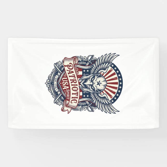 Patriotic Guardian Mask Freedom Military Inspired  Banner (Horizontal)