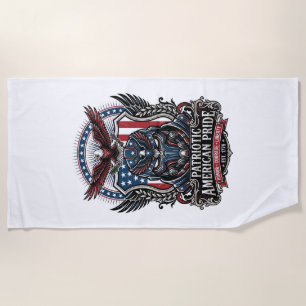 Patriotic Guardian Mask Freedom Military Inspired Beach Towel