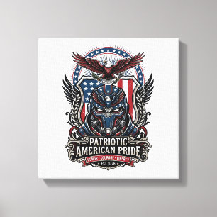 Patriotic Guardian Mask Freedom Military Inspired Canvas Print