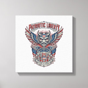 Patriotic Guardian Mask Freedom Military Inspired Canvas Print