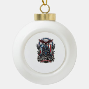 Patriotic Guardian Mask Freedom Military Inspired Ceramic Ball Christmas Ornament