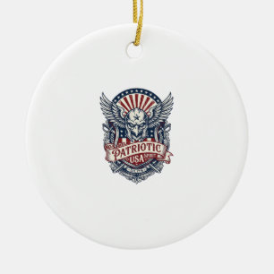 Patriotic Guardian Mask Freedom Military Inspired Ceramic Tree Decoration