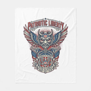 Patriotic Guardian Mask Freedom Military Inspired Fleece Blanket