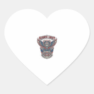 Patriotic Guardian Mask Freedom Military Inspired Heart Sticker