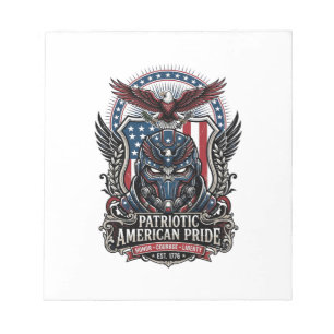 Patriotic Guardian Mask Freedom Military Inspired Notepad