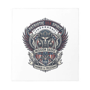 Patriotic Guardian Mask Freedom Military Inspired Notepad