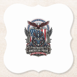 Patriotic Guardian Mask Freedom Military Inspired Paper Coaster