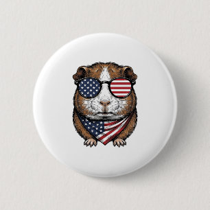 Patriotic Guinea Pig Vintage Engraving 6 Cm Round Badge