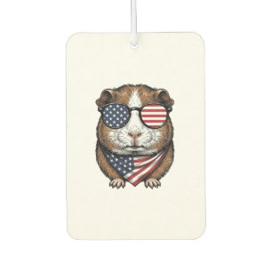 Patriotic Guinea Pig Vintage Engraving Car Air Freshener