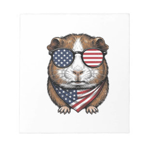 Patriotic Guinea Pig Vintage Engraving Notepad