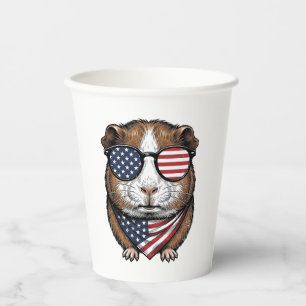 Patriotic Guinea Pig Vintage Engraving Paper Cups
